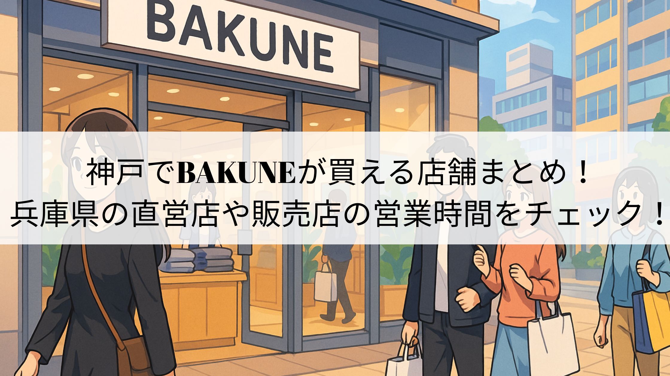 神戸でBAKUNEが買える店舗まとめ！兵庫県の直営店や販売店の営業時間をチェック！